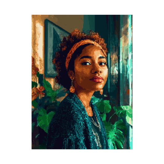 8 - bit Boho Girl Rolled Poster