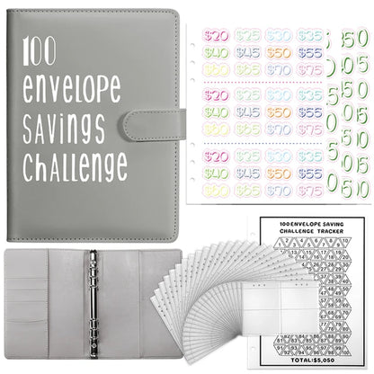 100 Envelopes Money Saving Challenge Binder A5 Savings Binder Budget with Cash Envelopes for Planning and Saving $5050