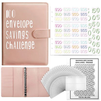 100 Envelopes Money Saving Challenge Binder A5 Savings Binder Budget with Cash Envelopes for Planning and Saving $5050